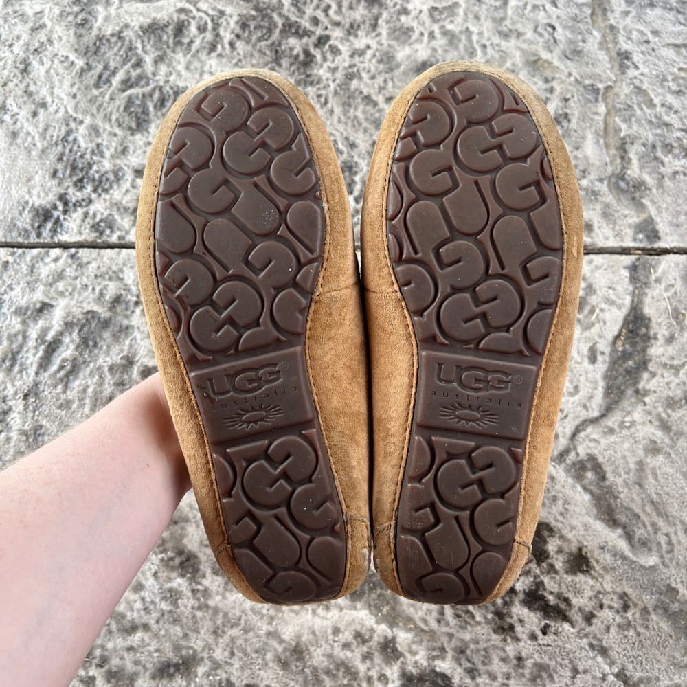 UGG Australia Ansley Chestnut Suede Moccasin Slippers 3312 Womens Size 6 - Picture 8 of 10